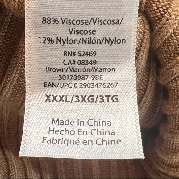 Sofia Vergara Dress Women's XXXL Tan Ribbed Midi Cut Out Back Opening 3X Plus - Picture 15 of 16